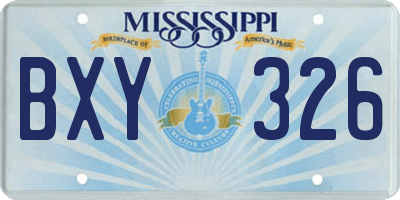 MS license plate BXY326