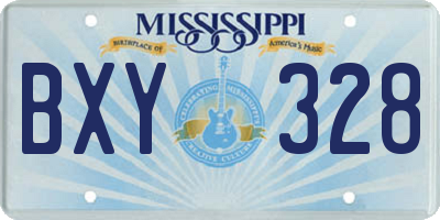 MS license plate BXY328