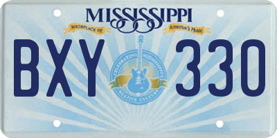 MS license plate BXY330