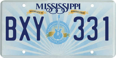 MS license plate BXY331