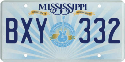 MS license plate BXY332