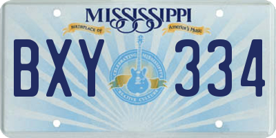 MS license plate BXY334