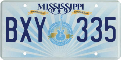 MS license plate BXY335