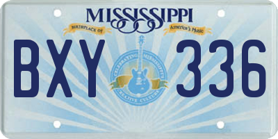 MS license plate BXY336