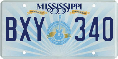 MS license plate BXY340