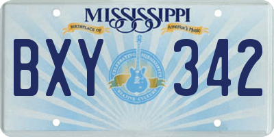 MS license plate BXY342