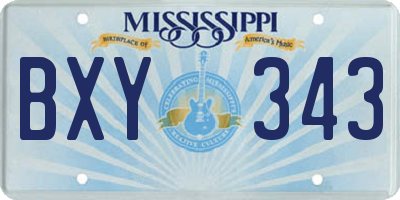 MS license plate BXY343