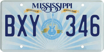 MS license plate BXY346
