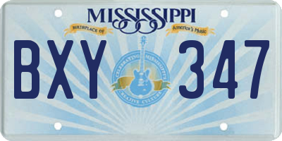 MS license plate BXY347