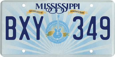 MS license plate BXY349