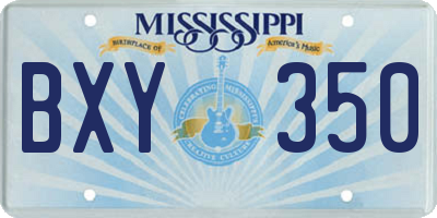 MS license plate BXY350