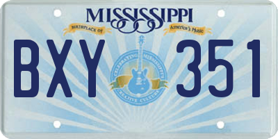 MS license plate BXY351
