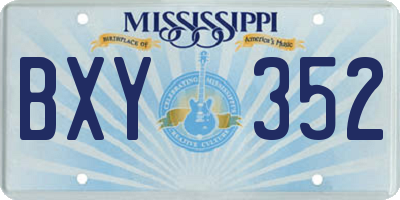 MS license plate BXY352