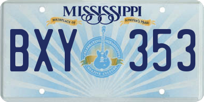 MS license plate BXY353