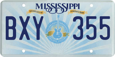 MS license plate BXY355