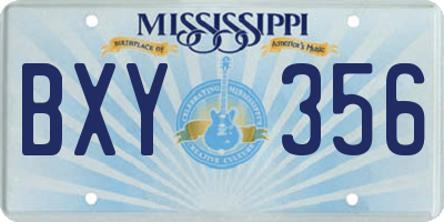MS license plate BXY356