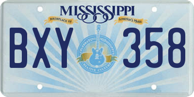 MS license plate BXY358