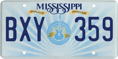 MS license plate BXY359