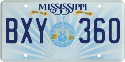MS license plate BXY360