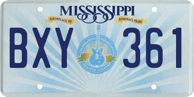 MS license plate BXY361