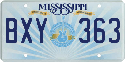 MS license plate BXY363