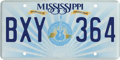 MS license plate BXY364