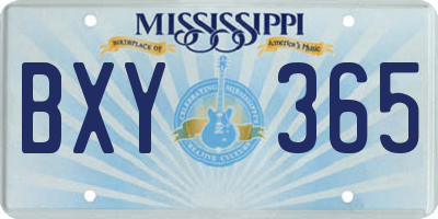 MS license plate BXY365