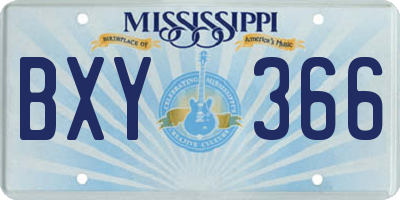 MS license plate BXY366