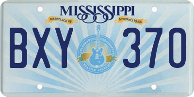 MS license plate BXY370