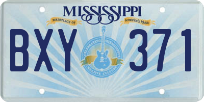 MS license plate BXY371