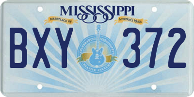 MS license plate BXY372