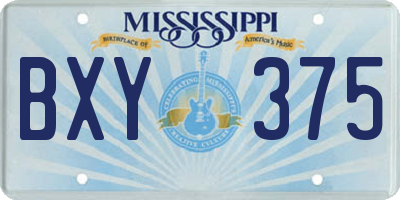 MS license plate BXY375