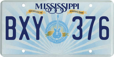 MS license plate BXY376
