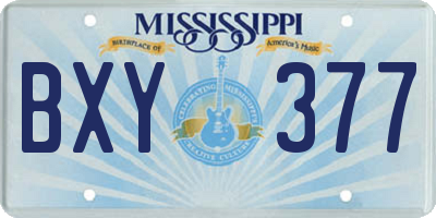 MS license plate BXY377