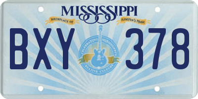 MS license plate BXY378