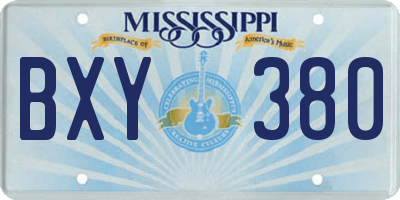 MS license plate BXY380