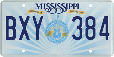 MS license plate BXY384