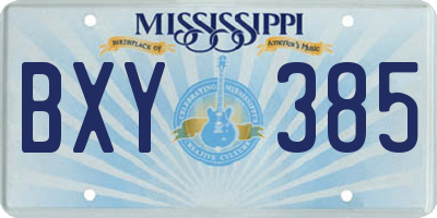 MS license plate BXY385