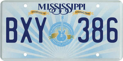 MS license plate BXY386
