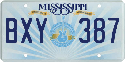 MS license plate BXY387