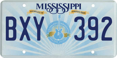 MS license plate BXY392