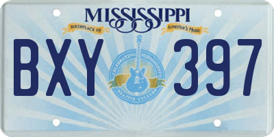 MS license plate BXY397