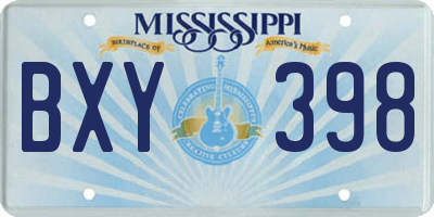 MS license plate BXY398