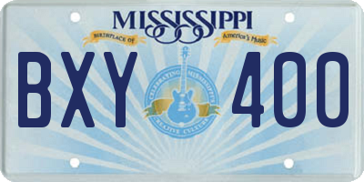 MS license plate BXY400