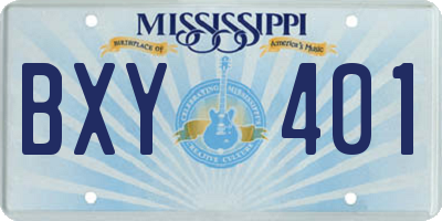 MS license plate BXY401