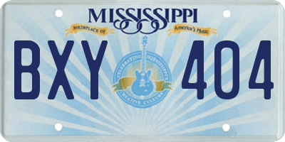 MS license plate BXY404