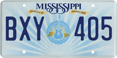 MS license plate BXY405