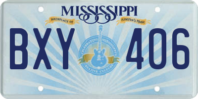 MS license plate BXY406