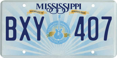 MS license plate BXY407