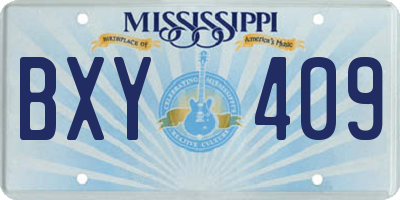 MS license plate BXY409